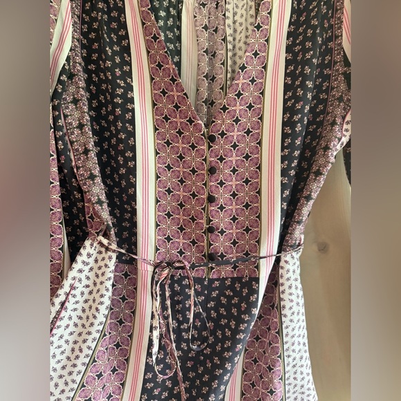 INTERMIX Mixed Print Button Front Romper - Picture 4 of 8